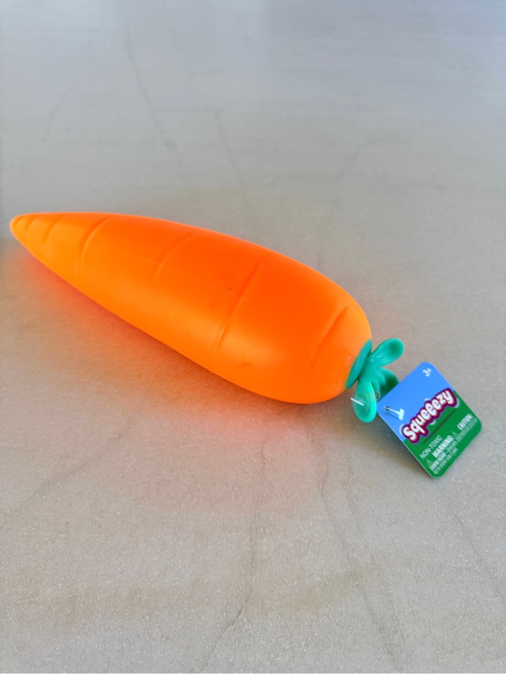NWT Sunny Days Squeezy Carrot Jumbo Stress Toy Orange Sensory Fidget 11.5”